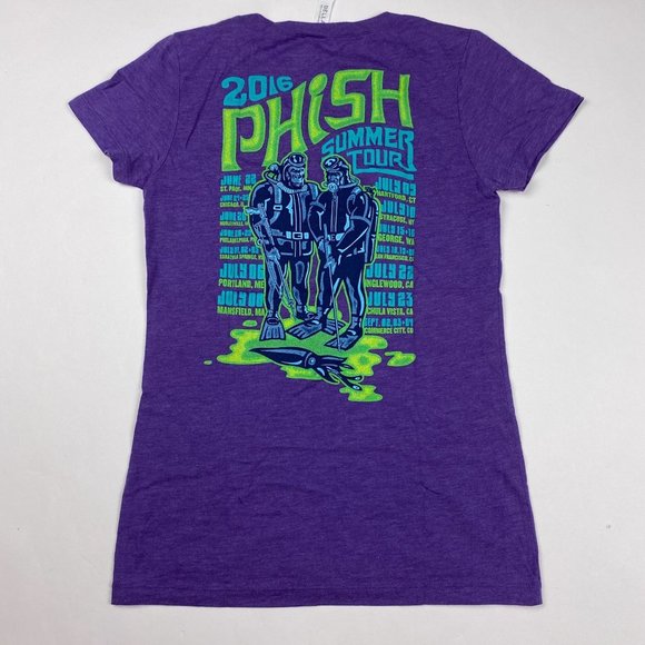 Phish 2016 Tour T Shirt Women's Medium Purple Rayon Tri Blend - Picture 1 of 8